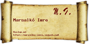 Marsalkó Imre névjegykártya